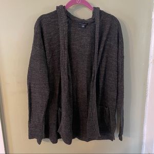 American Eagle hooded drape open cardigan sweater